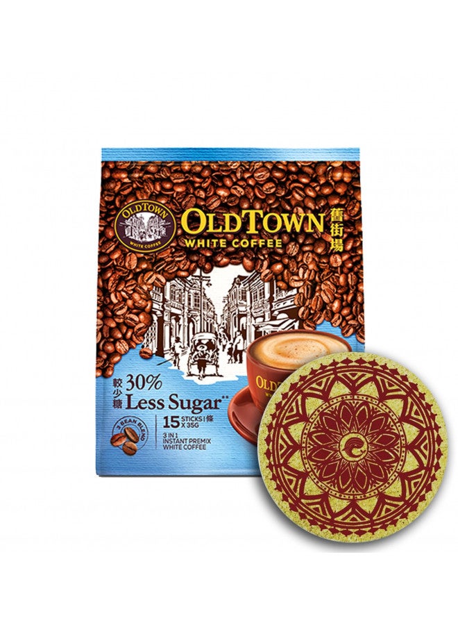 Old Town (3-Pack - Less Sugar) OLD TOWN (3 in 1) Less Sugar White Coffee Asian Instant Coffee Package with a WHALEVER Eco Friendly Cork Coaster Coffee Lover Package, oldtown White Coffee 45 Packets  - Image 2