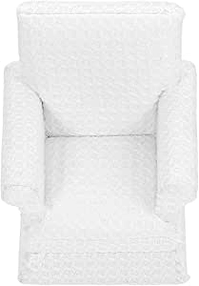 White Fabric Miniature Dollhouse Sofa Model Tiny Living Room Furniture Collectible - Image 1