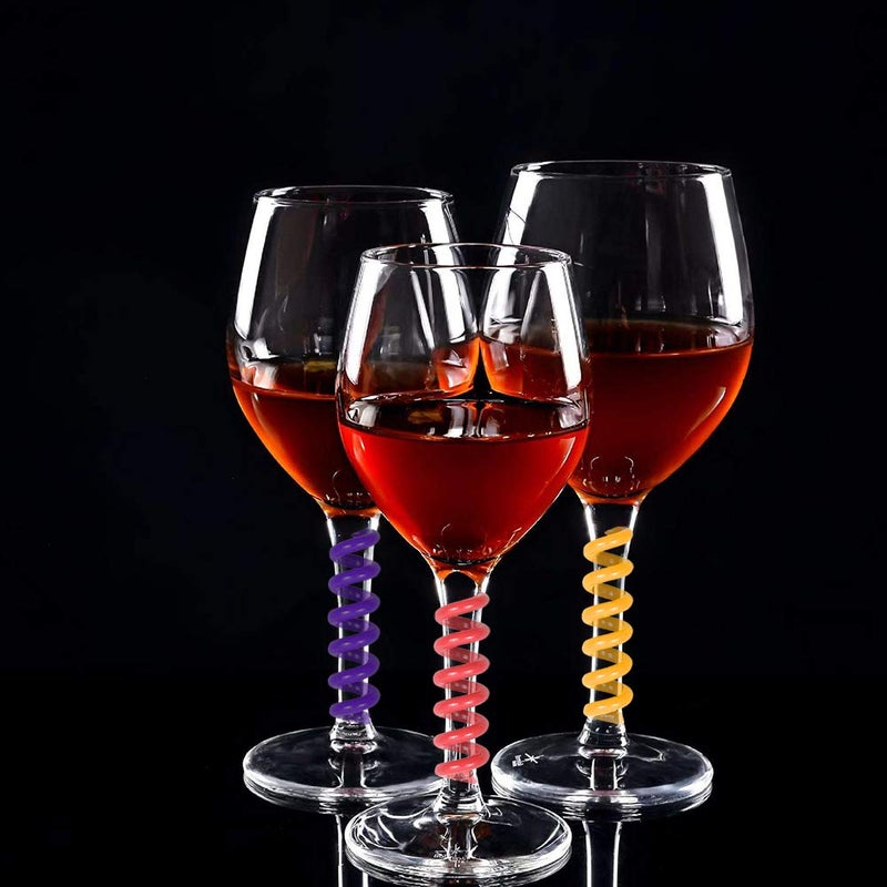 Jolbndcv 30 Pcs Silicone Drink Markers Wine Glass Charms Markers Drink Markers for Champagne Flutes Cocktails Martinis Wine Glass 3 Shape - Image 4