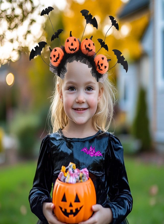 PinkSheep Halloween Headbands & Clips for Girls: Pumpkin Headband with Hair Clips for Halloween Party Decorations - Image 5