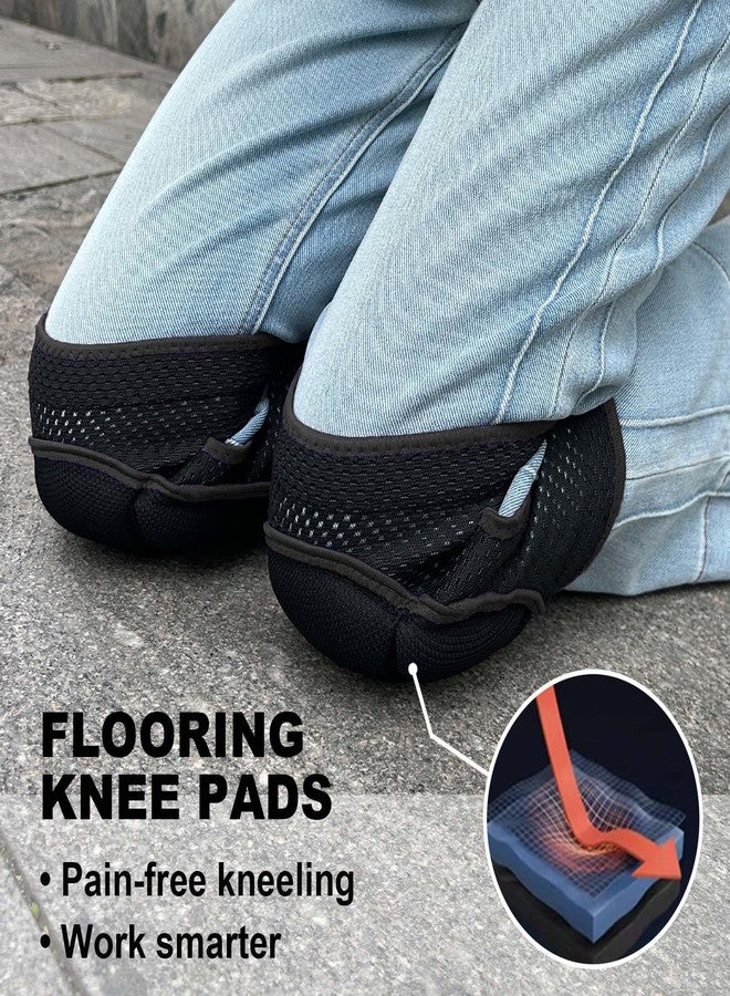 JYBTAA Knee Pads for Men Women Work, Gardening Kneeling Pad for Cleaning Floors, Cushion Kneepads for Flooring Crawling Painting Weeding, Concrete Kneepads for Adult and Elderly, Black M (1 pair) - Image 4
