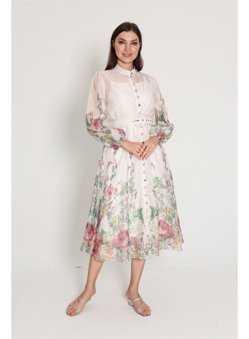 اكسا جلابية بشت قماش لامع - Image 1