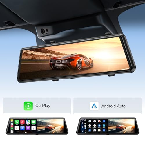 JOMISE C810 CarPlay Mirror Dash Cam Front and Rear - 2.5K Rear View Mirror Camera, HDR Night Vision, FM/Wireless Audio, DIY 10-Min Install, Extreme Temp Resistant for Snowbelt & Vintage Cars - Image 2