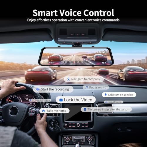 JOMISE C810 CarPlay Mirror Dash Cam Front and Rear - 2.5K Rear View Mirror Camera, HDR Night Vision, FM/Wireless Audio, DIY 10-Min Install, Extreme Temp Resistant for Snowbelt & Vintage Cars - Image 5
