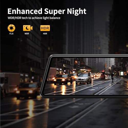 JOMISE C810 CarPlay Mirror Dash Cam Front and Rear - 2.5K Rear View Mirror Camera, HDR Night Vision, FM/Wireless Audio, DIY 10-Min Install, Extreme Temp Resistant for Snowbelt & Vintage Cars - Image 4