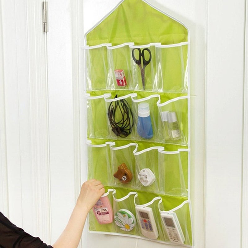 MOHAK MOHAK Multifunction Clear 16 Pockets Socks Shoe Toy Underwear Slippers Jewelry Sorting Storage Bag Door Wall Hanging Closet Organizer  - Image 2