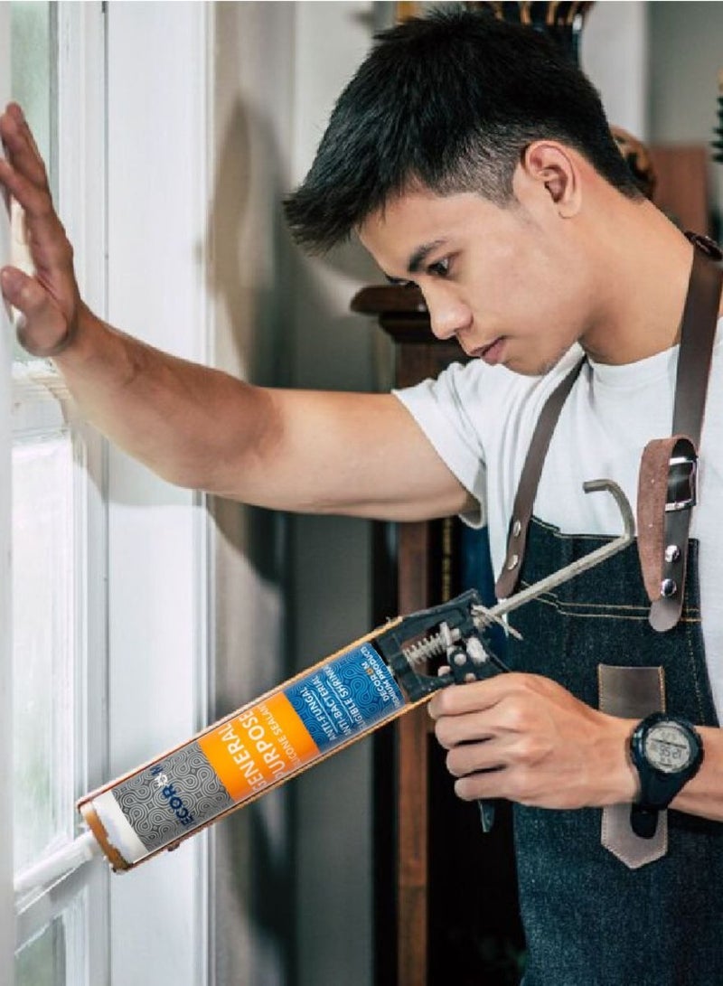 Decorum GP Acetoxy Silicone Sealant For Glazing And Weatherproofing, Anti-Fungal, Interior And Exterior Use, 310ml Cartridge - Image 3
