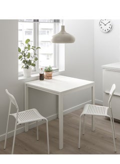 ALMUFARREJ Set of 2 multifunctional white kitchen chairs with metal legs, without table  - Image 2