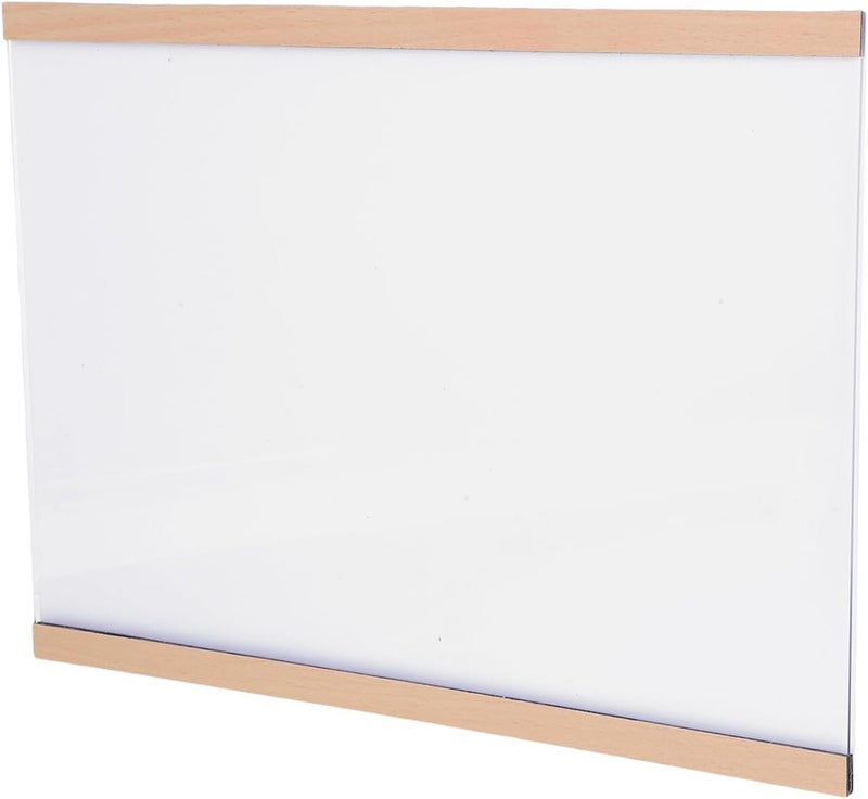 Magnetic Photo Frame A5 Wood Poster Hanger 210x148mm Pine Color Frameless Wall Display for Certificates Posters Home Office Decor - Image 1