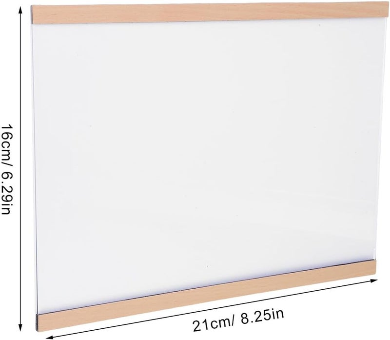 Magnetic Photo Frame A5 Wood Poster Hanger 210x148mm Pine Color Frameless Wall Display for Certificates Posters Home Office Decor - Image 2