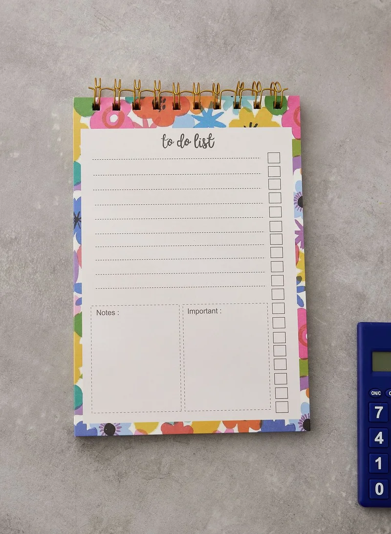 AURORA A5 Bright Floral To Do List