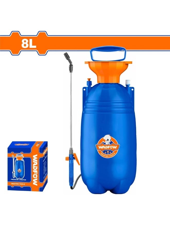 WADFOW 8L Manual Pressure Pump Garden Sprayer WRS1580 – Heavy Duty 2.5 BAR Water Sprayer with Stainless Steel Lance, Safety Valve, Adjustable Nozzle & Shoulder Strap for Lawn, Agriculture & Pest Control - Image 3