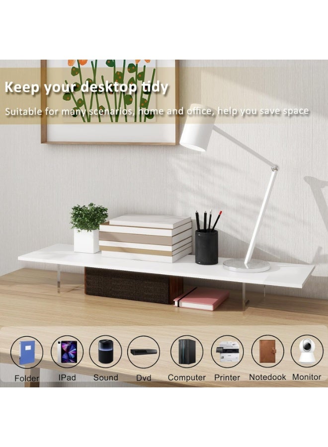 FALAHOM Monitor Stand Riser,80 سم خشب وأكريليك حاسوب مراقبة الوقوف,مكتب إكسسوارات سطح المكتب منظم الوقوف للكمبيوتر,الكمبيوتر المحمول,الطابعة,الكمبيوتر الشخصي والشاشة التلفزيونية Riser - Image 3