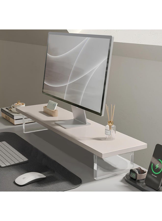 FALAHOM Monitor Stand Riser,80 سم خشب وأكريليك حاسوب مراقبة الوقوف,مكتب إكسسوارات سطح المكتب منظم الوقوف للكمبيوتر,الكمبيوتر المحمول,الطابعة,الكمبيوتر الشخصي والشاشة التلفزيونية Riser - Image 1