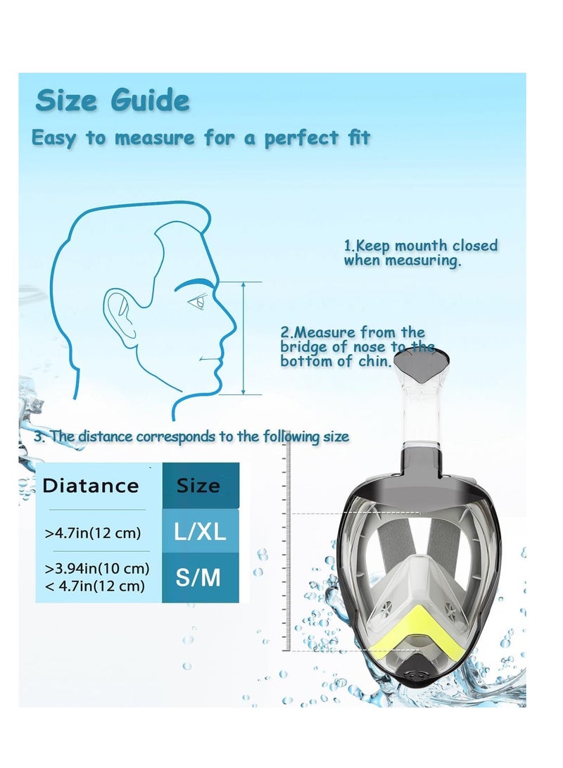 Excefore Snorkel Mask,180°View Snorkelling Gear with Panoramic Full Face Design-Sports Camera Compatible Diving Mask with Anti-Fog and Anti-Leak Technology for Adults and Kids - Image 5