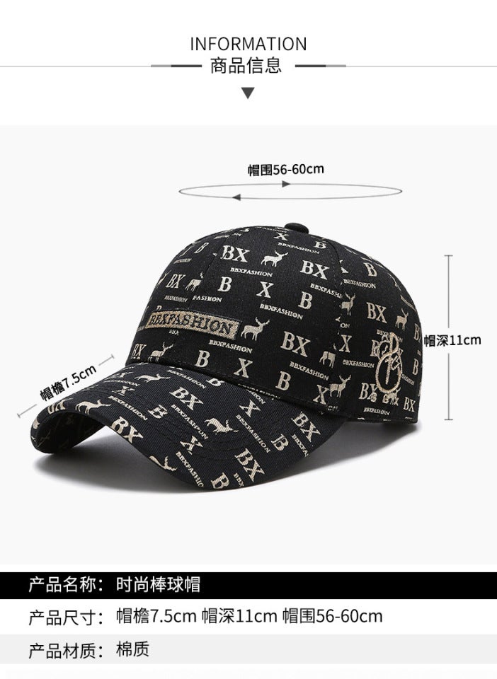 Letter Cap Unisex Sports Sun Protection Couple Baseball Hat Cotton - Image 3