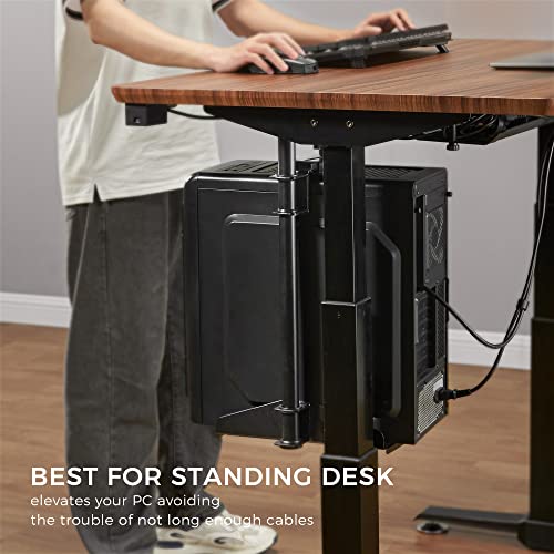 EUREKA ERGONOMIC CPU Holder Under Desk Mount, Computer Tower Holder 360° Swivel Height & Width Adjustable, Holds up to 44 lbs, Fits Most Computer Tower, Black - Image 3