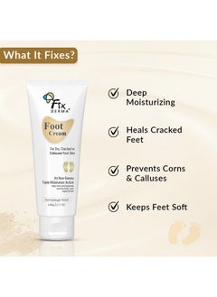 FIXDERMA 5% Lactic Acid, 15% Urea, 3% Glycerine, Foot Cream For Dry & Cracked Feet, Moisturizes And Soothes Feet, Heel Repair Paraben & Sulphate Free, All Skin Types 60 Ml  - Image 2
