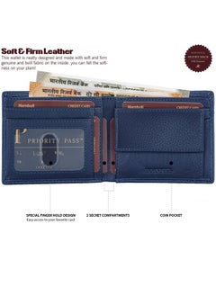HORNBULL HORNBULL Maddison Mens Navy Genuine Leather Wallet | Elegant and Stylist Wallet with RFID Blocking | Gift Wallets for Men  - Image 3