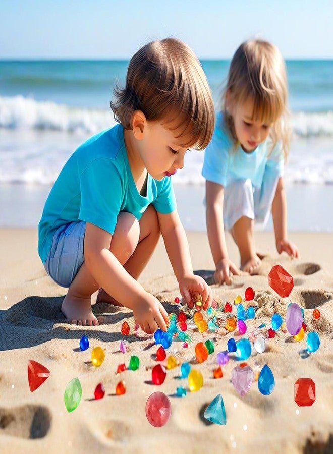 ROYHOO 150PCS Pool Diving Gems Toys, Colorful Crystals Pirate Treasure Jewels Acrylic Gems Plastic Diamonds Gemstones for Vase Filler Summer Beach Toys Home Decor Party Favors - Image 5