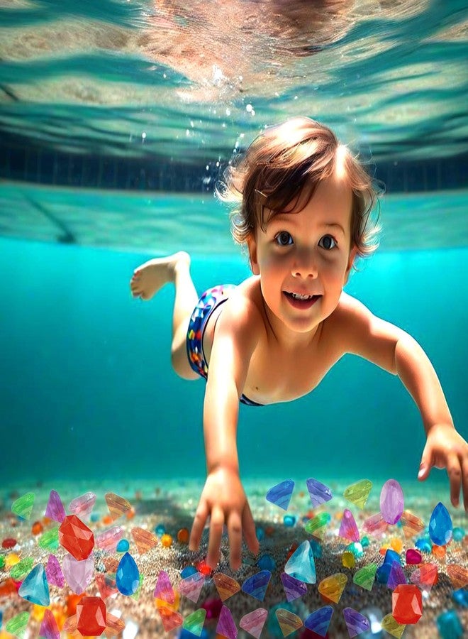 ROYHOO 150PCS Pool Diving Gems Toys, Colorful Crystals Pirate Treasure Jewels Acrylic Gems Plastic Diamonds Gemstones for Vase Filler Summer Beach Toys Home Decor Party Favors - Image 4