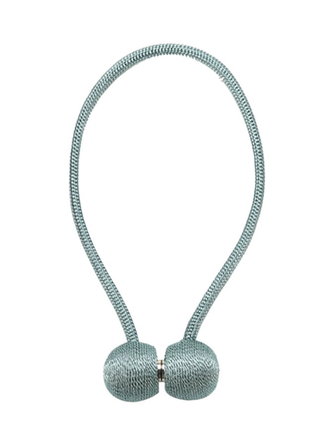 NIBEMINENT 2-Piece Woven Punch Free Beef Tendon Magnetic Buckle Curtain Strap Blue 4 x 6 8cm