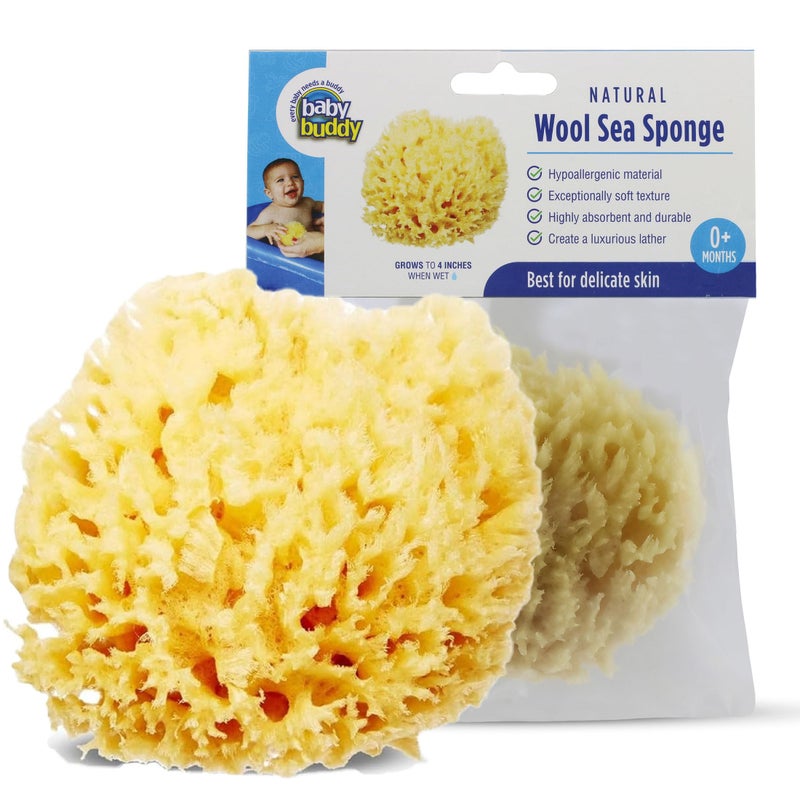 Baby Buddy Baby Buddy Natural Wool Sea Sponge Newborn Bath Time Essential Ultra Soft for Delicate Skin Hypoallergenic and Biodegradable 1 Pack