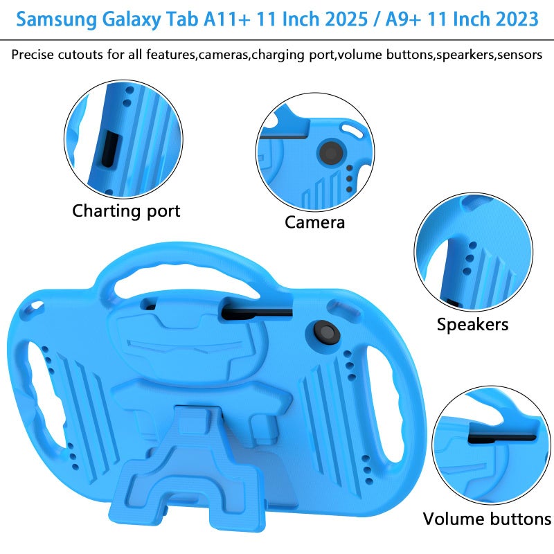 LTROP Case for Samsung Galaxy Tab A11 Plus 2025 / A9 Plus 2023 11 Inch with Shoulder Strap Handle & Kickstand, Shockproof Bumper Case for Galaxy Tab A11+ 2025 / A9+ 2023 - Blue - Image 5