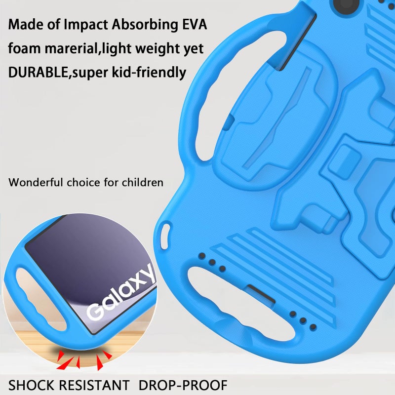 LTROP Case for Samsung Galaxy Tab A11 Plus 2025 / A9 Plus 2023 11 Inch with Shoulder Strap Handle & Kickstand, Shockproof Bumper Case for Galaxy Tab A11+ 2025 / A9+ 2023 - Blue - Image 4