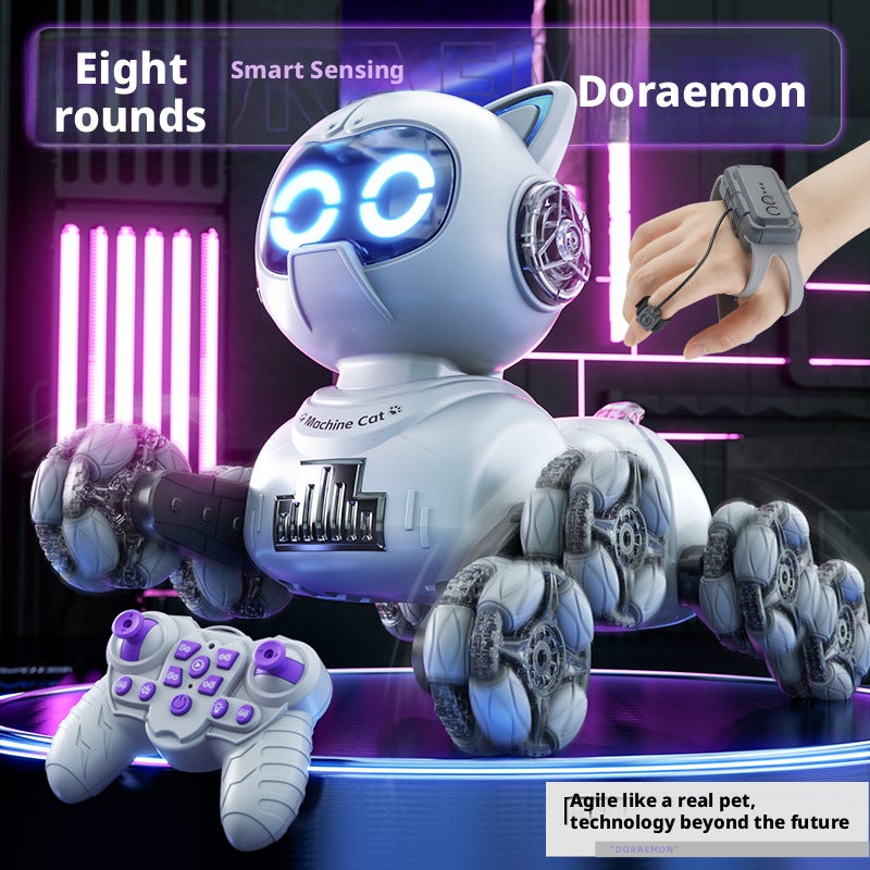 Smart Robot Cat Electric Remote Control Car for Boys, 8-Wheel Gesture Sensing Pet Birthday Gift - Image 2