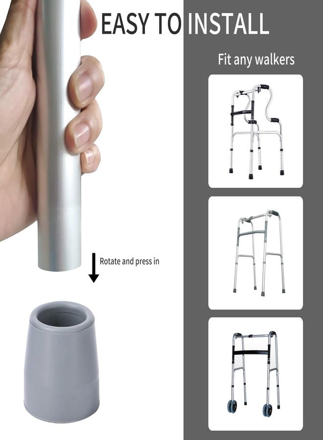 ZIYIZE 4PCS Rubber Walker Tips 1 '' Heavy Duty Replacement Tips for Walkers, Commodes, Shower Chairs and more - Image 3