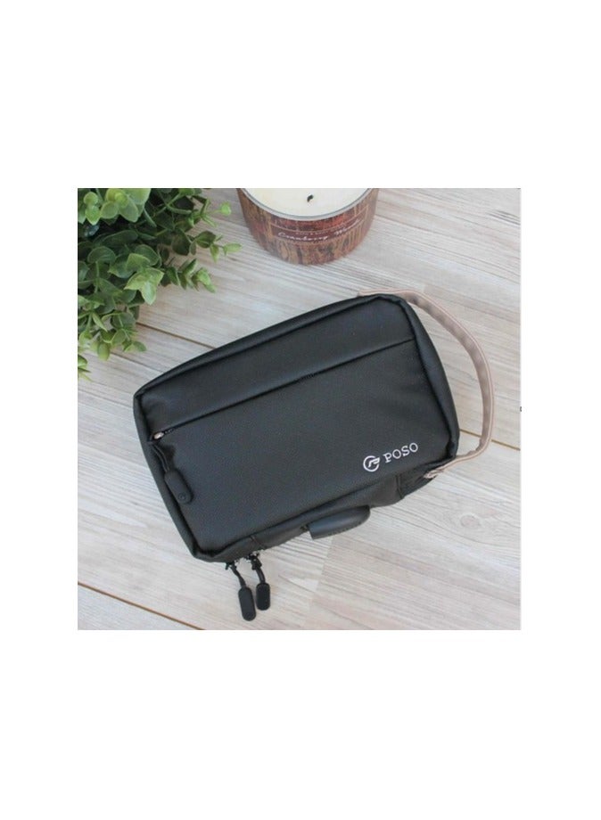 REBENUO Top Handle Multi-Pocket Waterproof Storage Bag, with Charging Port, for Long Weekend Trip and Vacation, Solid Black |PS822 - Image 1