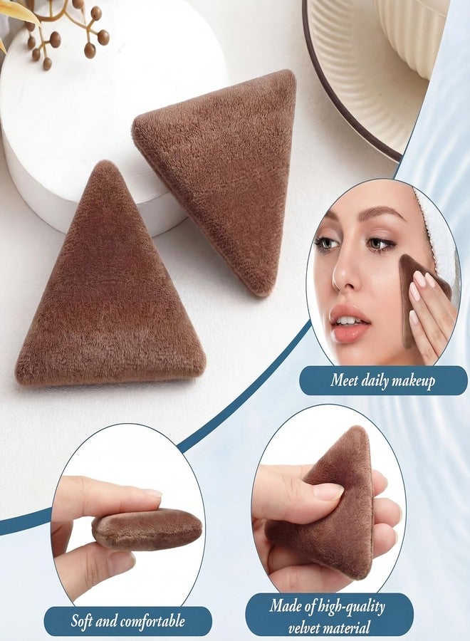 Suclain 48 Pcs Velour Triangle Powder Puff Soft Velour Makeup Puff for Face Powder Makeup Triangle Sponges for Wet and Dry Cosmetic Foundation Loose Mineral Body Tool(Brown) - Image 5