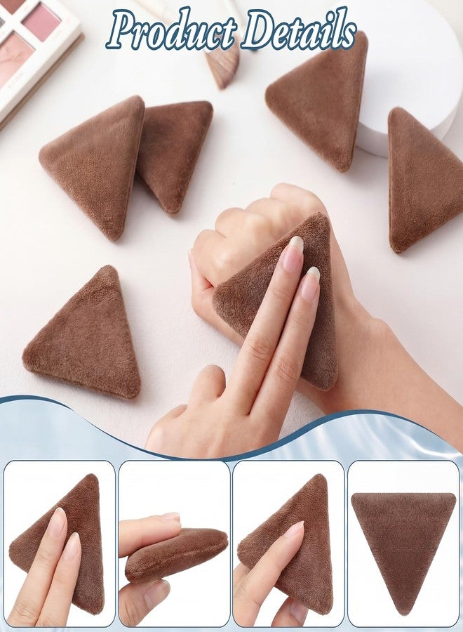 Suclain 48 Pcs Velour Triangle Powder Puff Soft Velour Makeup Puff for Face Powder Makeup Triangle Sponges for Wet and Dry Cosmetic Foundation Loose Mineral Body Tool(Brown) - Image 3