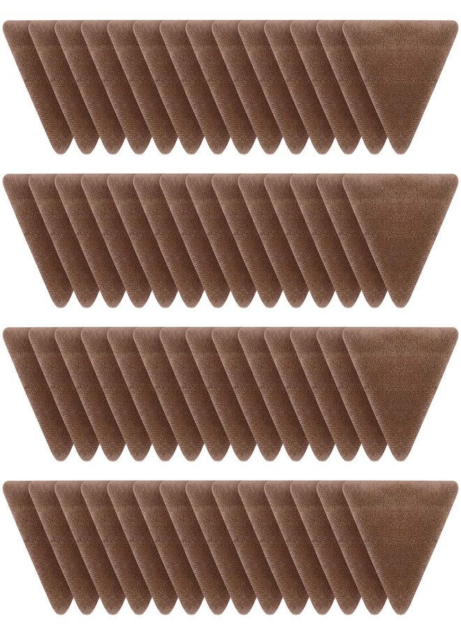 Suclain 48 Pcs Velour Triangle Powder Puff Soft Velour Makeup Puff for Face Powder Makeup Triangle Sponges for Wet and Dry Cosmetic Foundation Loose Mineral Body Tool(Brown) - Image 1