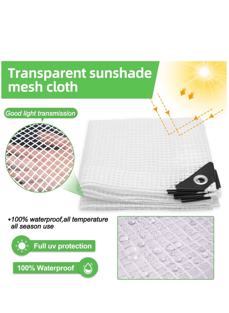 SYOSI Glass Clear Tarpaulin Heavy Duty Tarp with Reinforced Eyelets Thick PVC Waterproof Transparent Tarpaulin Premium Quality Cover for Outdoor Camping Sheet  - Image 4
