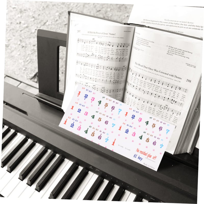 Removable Piano Keyboard Stickers Transparent Note Labels For Beginners 2 Sheets - Image 5