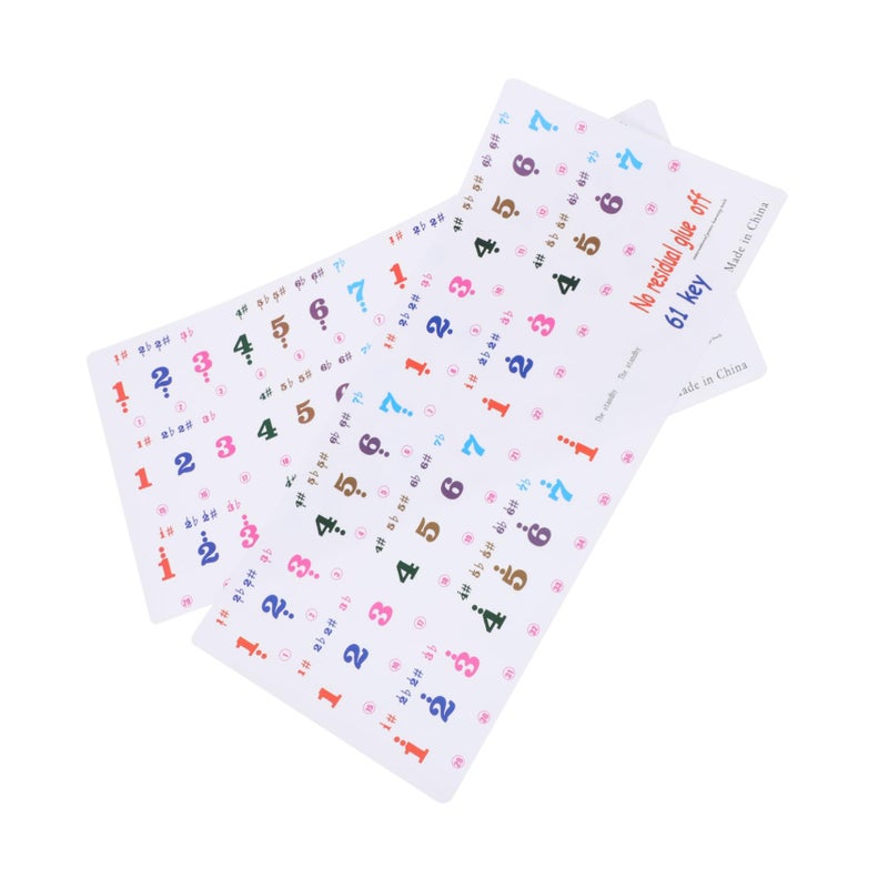 Removable Piano Keyboard Stickers Transparent Note Labels For Beginners 2 Sheets - Image 2