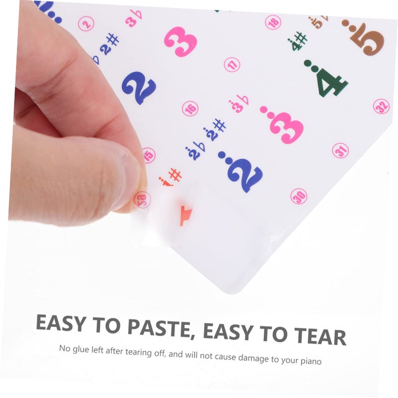 Removable Piano Keyboard Stickers Transparent Note Labels For Beginners 2 Sheets - Image 4