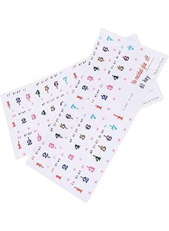 Removable Piano Keyboard Stickers Transparent Note Labels For Beginners 2 Sheets - Image 1