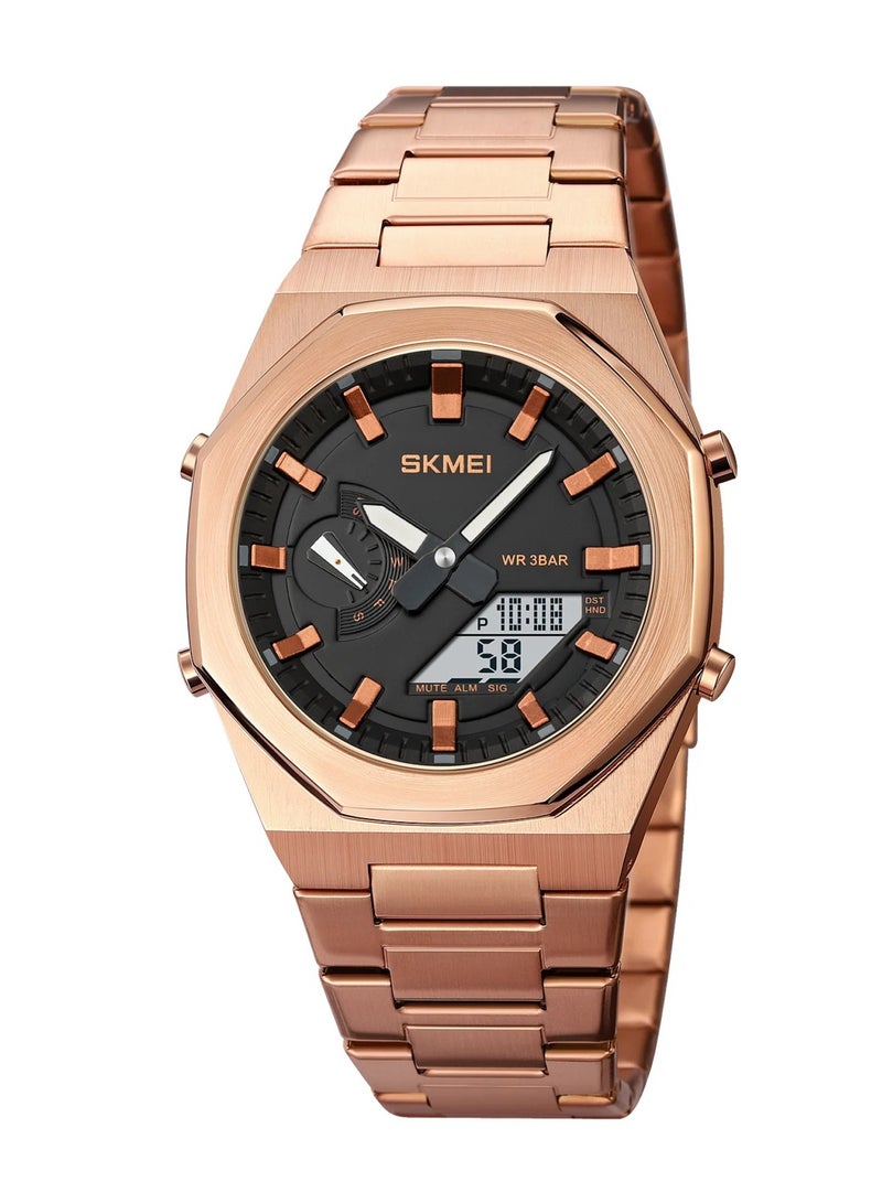SKMEI Men’s Rose Gold Dual-Display Electronic Watch with Luminous Waterproof Wristwatches 1816 - Image 1