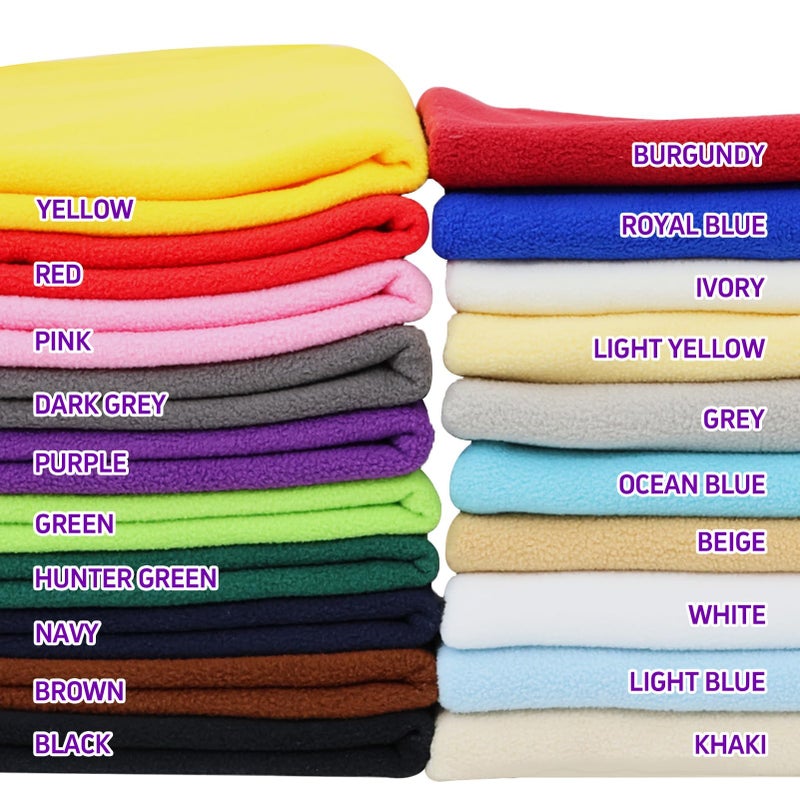 M Mute Touch 20PCS Solid Color Knitted Polar Fleece Fabric | 20''x20'' | Anti Pill Fabric Patchwork Polyester Plush Fleece Cloth for Sewing, Toys, Throw Blankets, PJ Pants, Booties, Eye Mask - Image 3