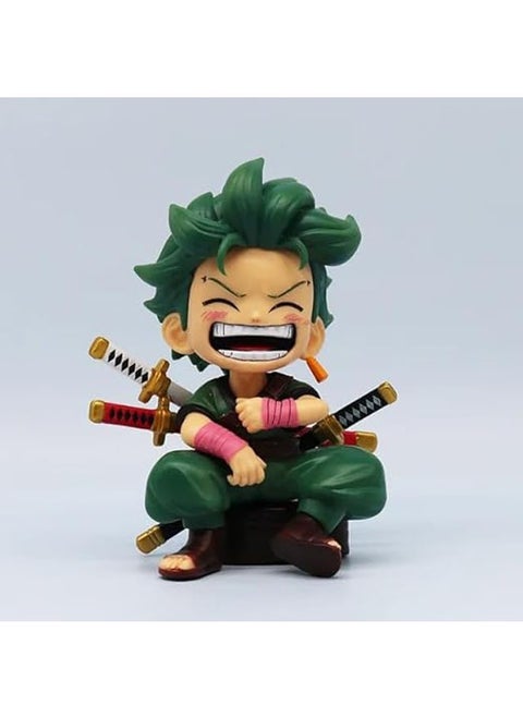 Anime One Piece Rorono Zoro Smiling Face Seated Action Figure Special Edition Toy Car Dashboard, Decorations, Desks & Study Desks |