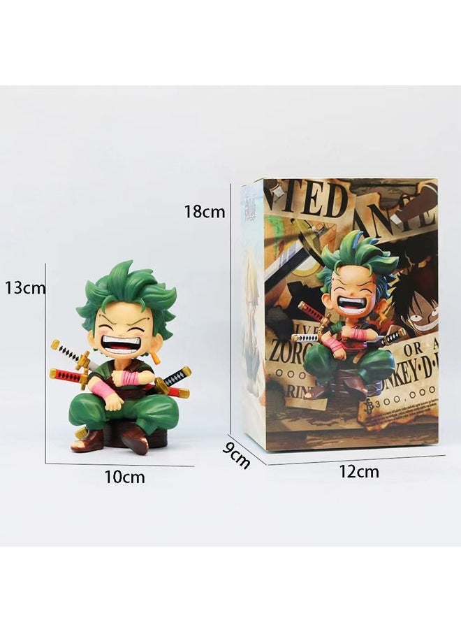 Anime One Piece Rorono Zoro Smiling Face Seated Action Figure Special Edition Toy Car Dashboard, Decorations, Desks & Study Desks |