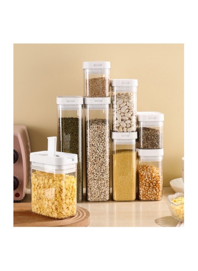 Generic - Airtight Food Storage Containers Set with Lock Lids,Set of 4,Pantry Organization Plastic Storage Jar Storage Tank for Cereal,Coffee, Sugar Free & Stackable Design (500ML,800ML,1300ML,1800ML) - Image 1
