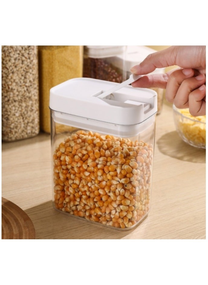 Generic - Airtight Food Storage Containers Set with Lock Lids,Set of 4,Pantry Organization Plastic Storage Jar Storage Tank for Cereal,Coffee, Sugar Free & Stackable Design (500ML,800ML,1300ML,1800ML) - Image 1