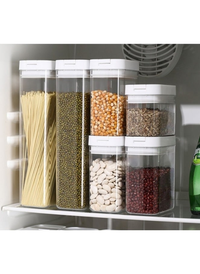Generic - Airtight Food Storage Containers Set with Lock Lids,Set of 4,Pantry Organization Plastic Storage Jar Storage Tank for Cereal,Coffee, Sugar Free & Stackable Design (500ML,800ML,1300ML,1800ML) - Image 1