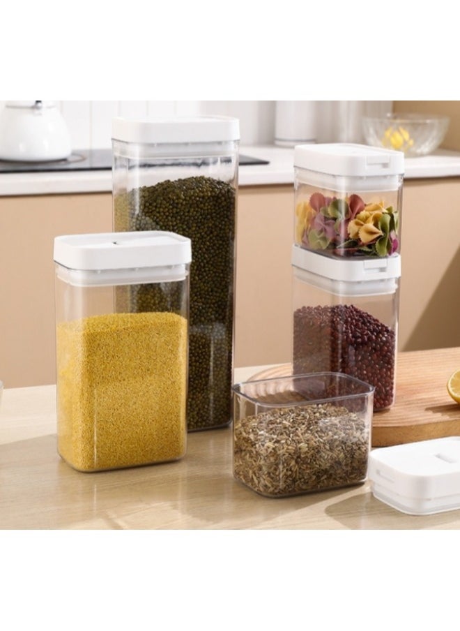 Generic - Airtight Food Storage Containers Set with Lock Lids,Set of 4,Pantry Organization Plastic Storage Jar Storage Tank for Cereal,Coffee, Sugar Free & Stackable Design (500ML,800ML,1300ML,1800ML) - Image 1