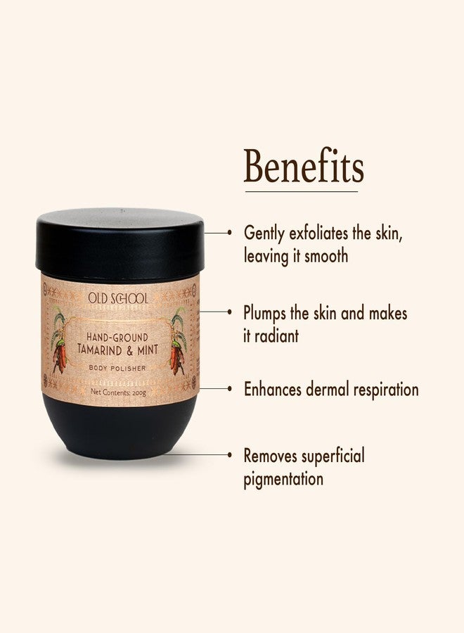 Old School Rituals Tamarind & Mint Body Scrub | Natural Exfoliating & Brightening Body Polisher for Tan Removal, Glowing Skin & Skin Nourishment | 200g - Image 3