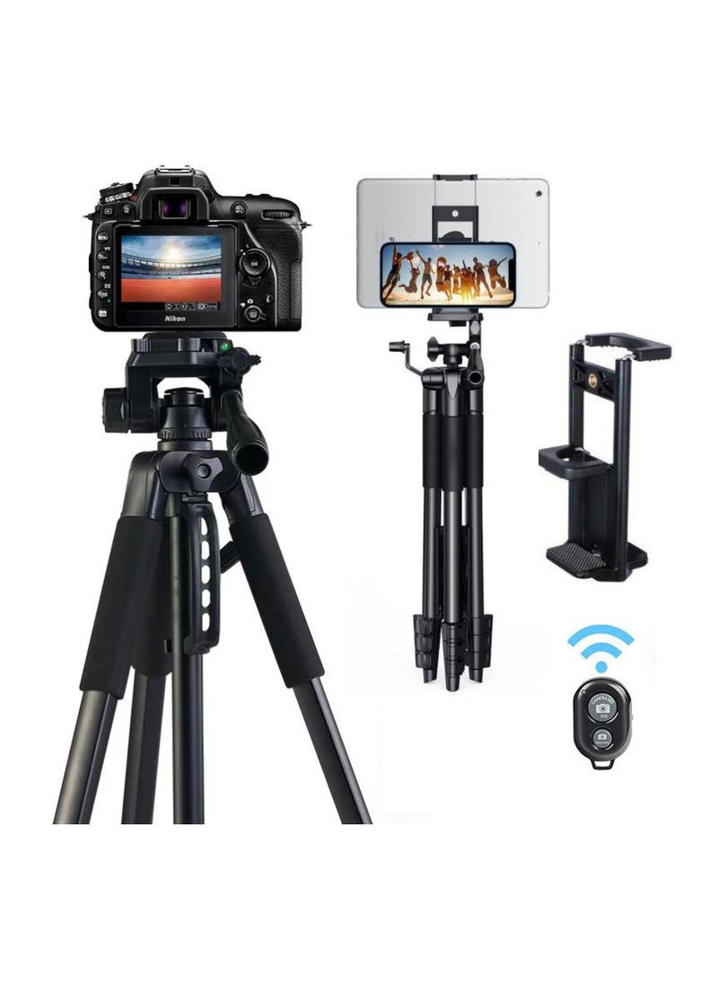 FlashHawk - Foldable Aluminum Tripod with Remote Control and Gimbal for Projector/DSLR Camera/Phone - Image 1